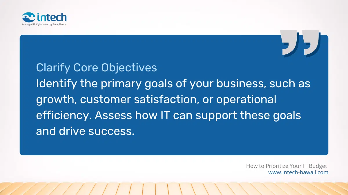 Clarify Core Objectives