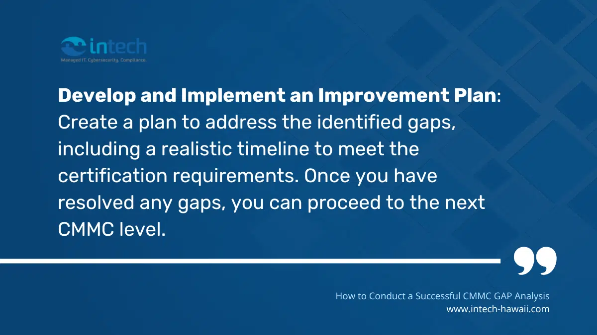Develop and Implement an Improvement Plan